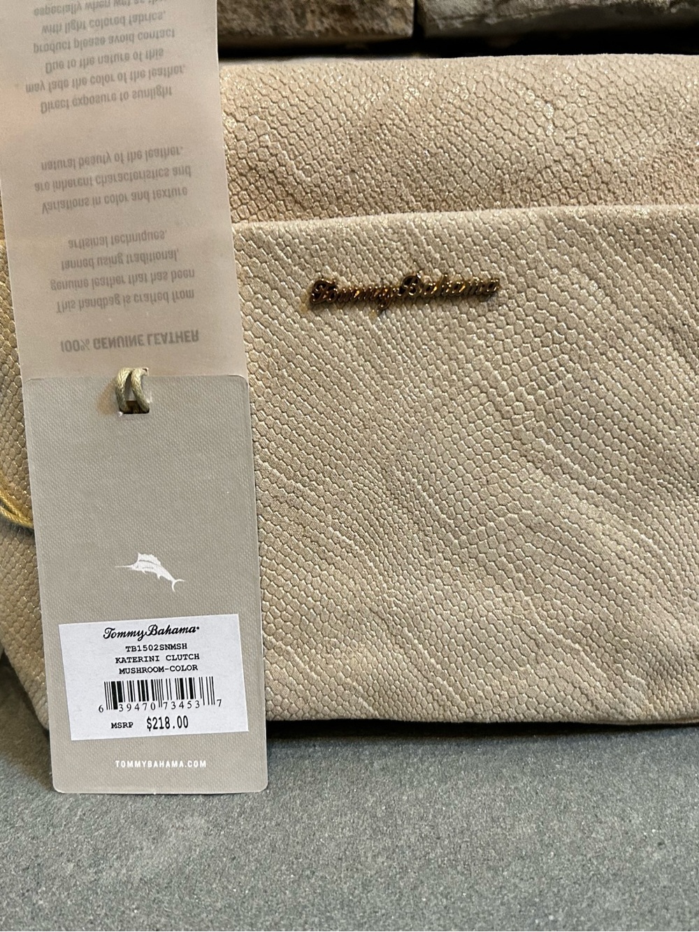 Tommy Bahama Beige Feather-Embellished Crossbody Bag - Picture 2 of 3